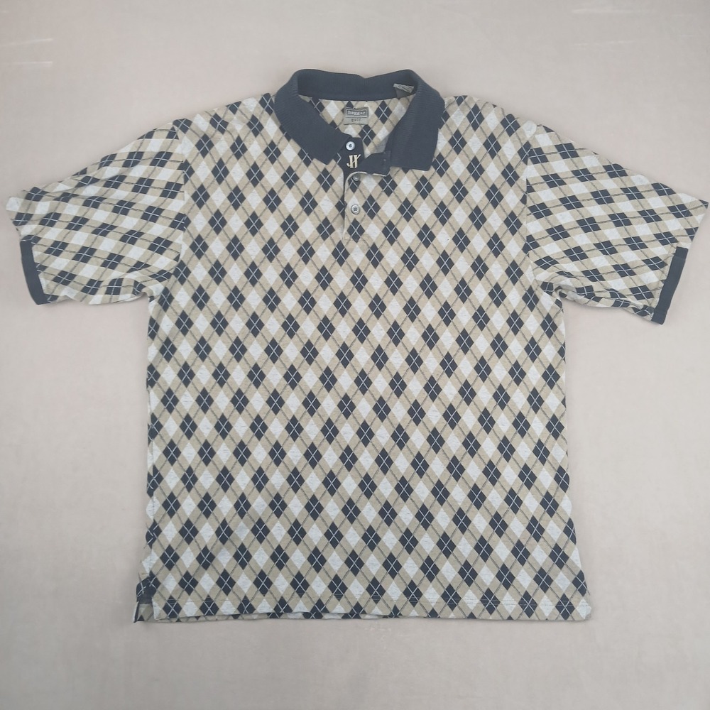 Vintage Haggar Golf Large Mens Polo Sweater Argyle 23x29 Boxy Drop Shoulder City